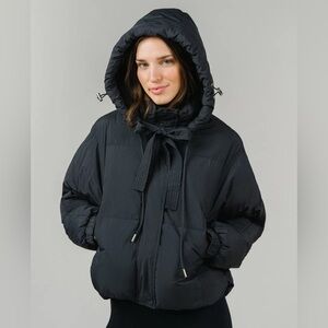 NWT Zyia Zyia Black Stanley Hooded Puffer Jacket